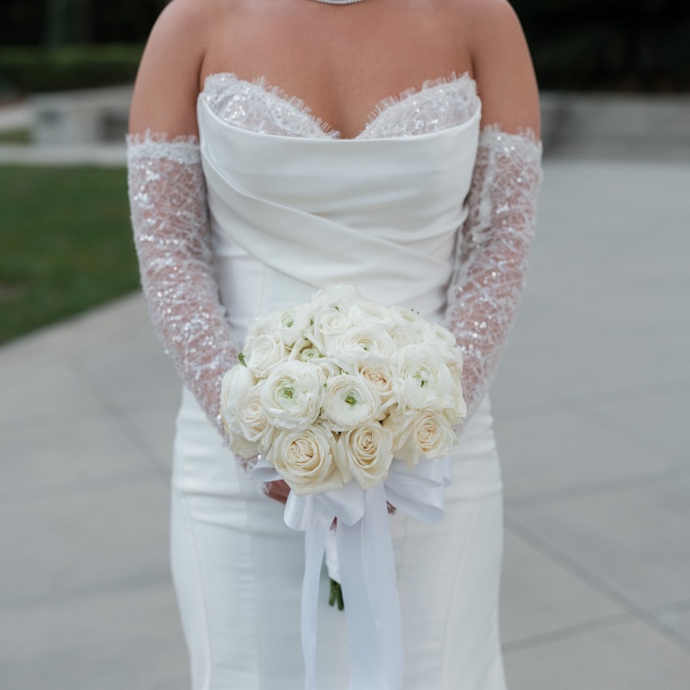 Panache Bridal Wedding Dress! Elegant White Wedding Dress with Veil and sleeves